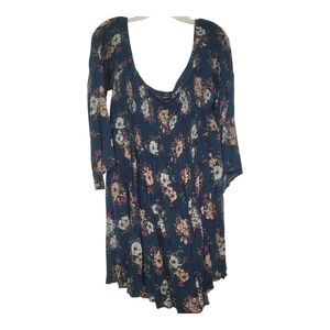 Torrid‎ 03 Mini Challis Off-ShouldTorrid Floral Long Sleeve Dress Teal and Pink